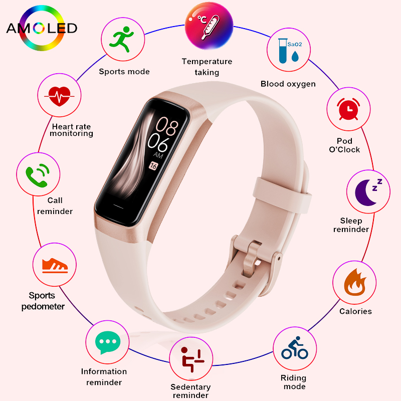 Watches Ladies Smartwatch - FOXBOX-男性と女性のためのコネクテッドウォッチ,防水,IP67,身体活動モニター,体温測定,スポーツ,ファッション