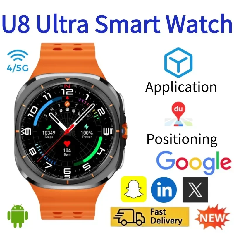 Smartwatch Watches For Women With Gps - U8 スマートウォッチ 4G 5G 回転式HDカメラ WiFi