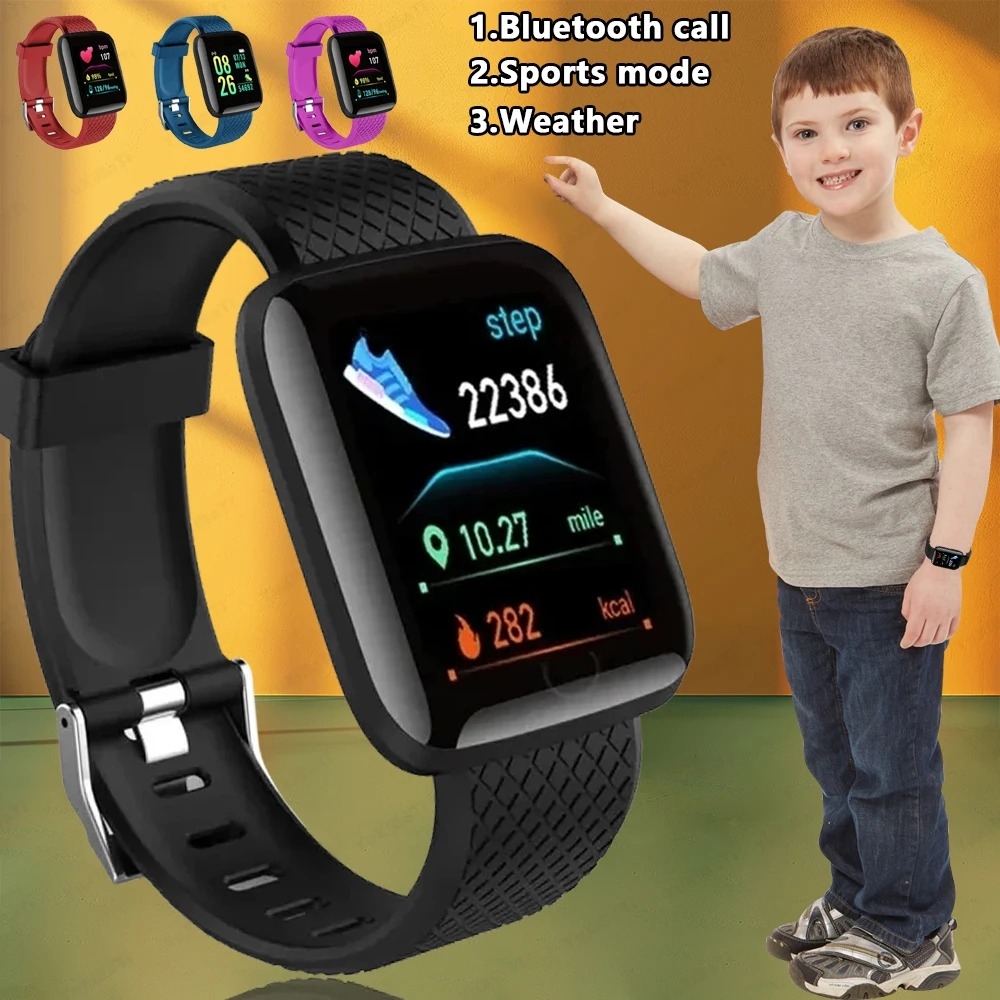 Smartwatch Watches For Kids - 2024 新多機能スマートウォッチ子供男性女性メッセージリマインド音楽制御スポーツステップカロリー 116 スマートウォッチ目覚まし時計