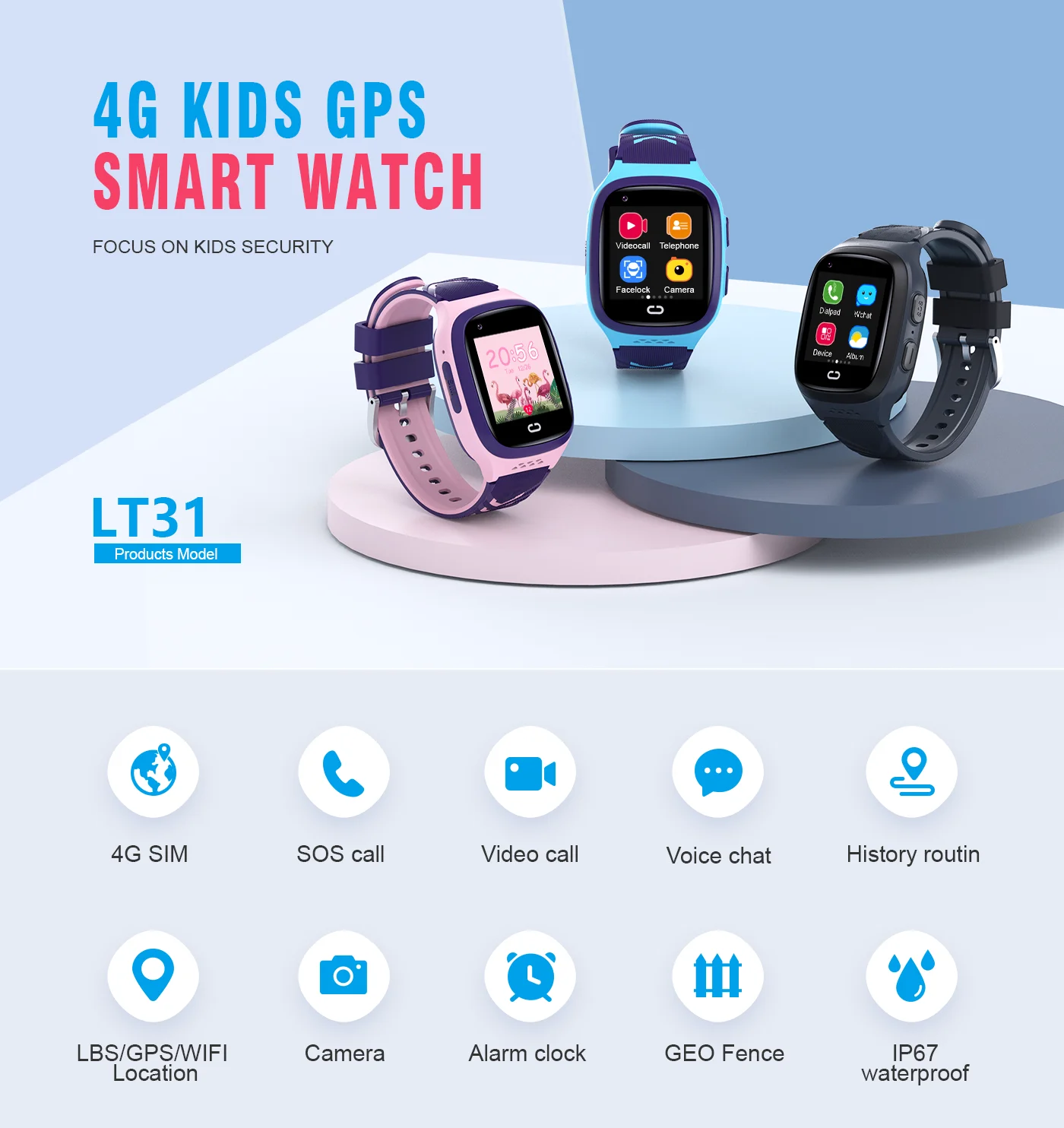 4Gキッズスマートウォッチ SOS防水 WiFi GPSビデ - Smartwatch Watches For Kids With Gps のレビューと価格