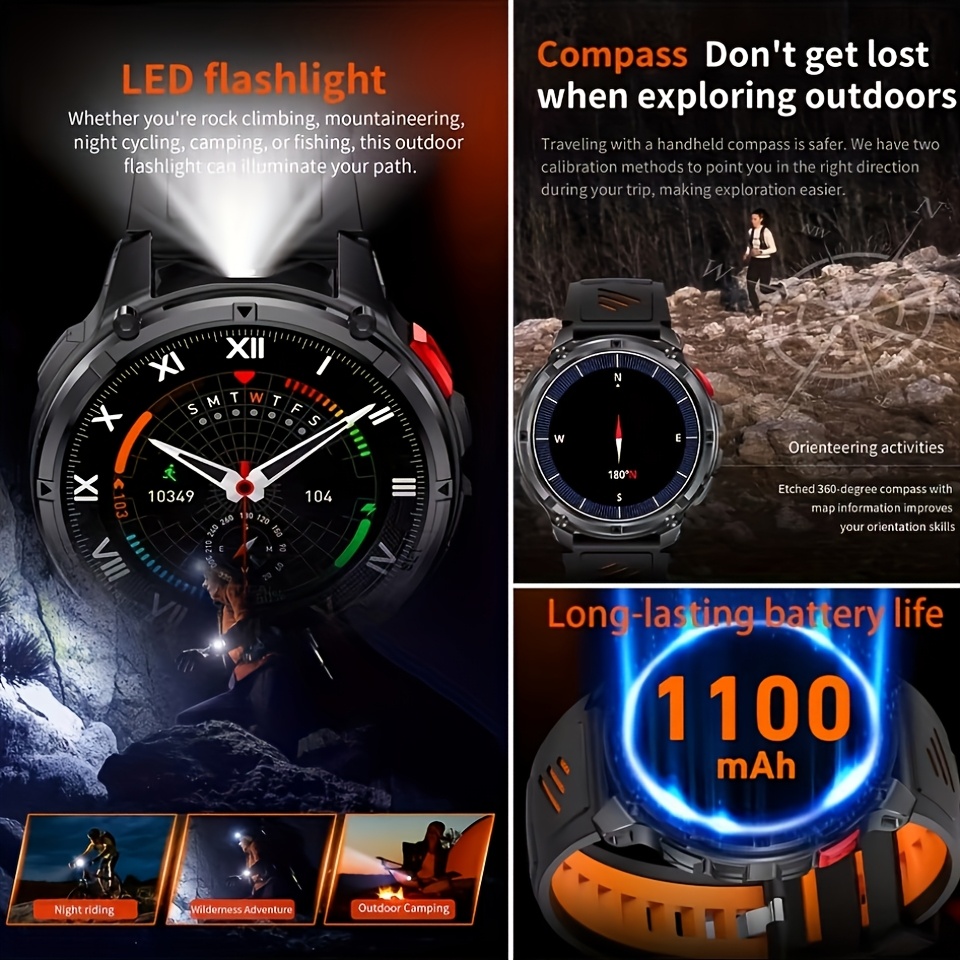 新型T-REX3 Ultra 1100mAhバッテリー搭載ス - Altimeter Compass Watch のレビューと価格