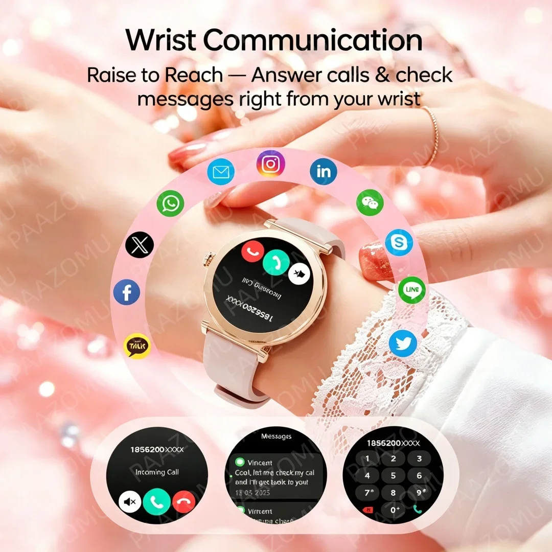ローズゴールドのレディーススマートウォッチ2026。Blue - Watches Ladies Smartwatch のレビューと価格