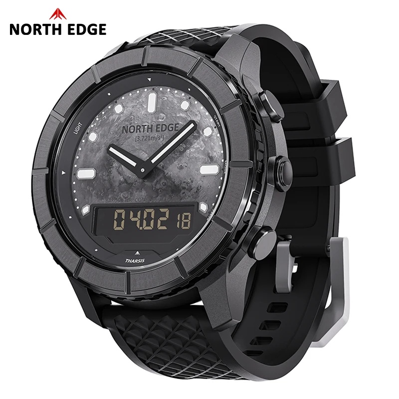 NORTH EDGE THARSIS メンズ カーボンファイ - Altimeter Compass Watch のレビューと価格